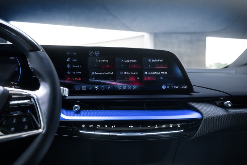 The 2026 OPTIQ-V Display Screen Displaying the V-Mode Settings | Rick Bokman Cadillac in OLEAN NY